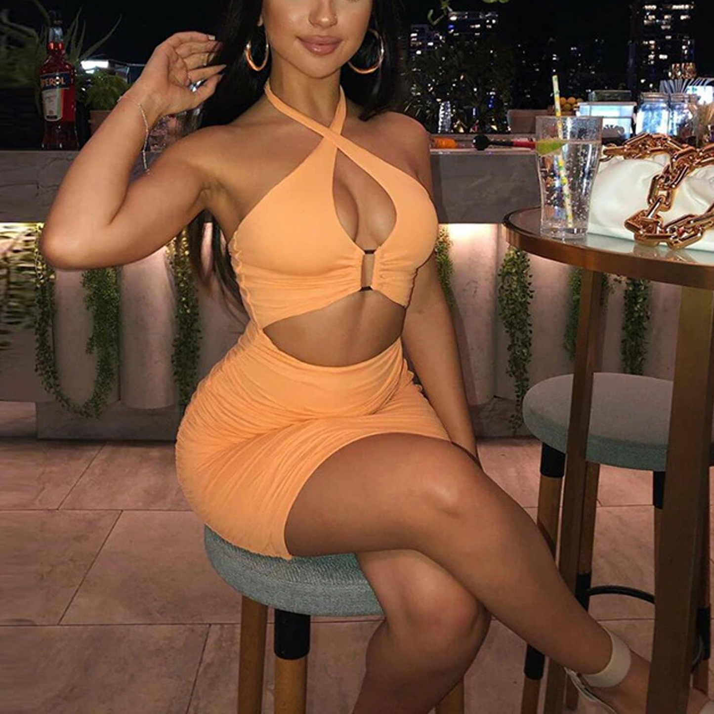 Bodycon Hollow Out Sexy Mini Dresses