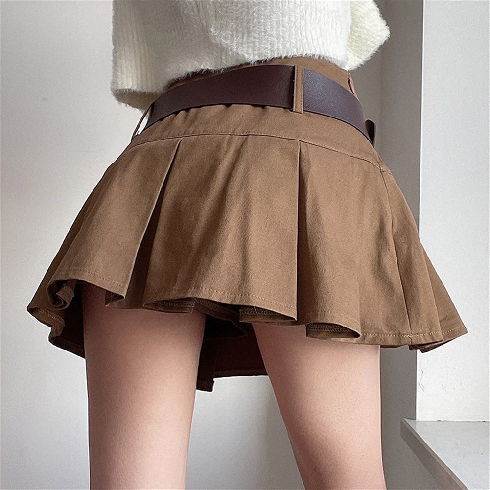 Irregular Belted Micro Skirt