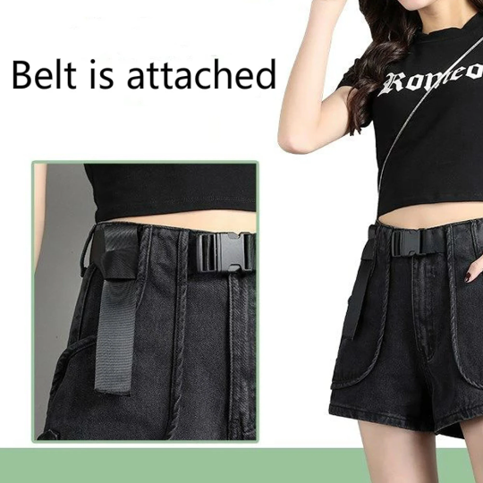 Tomb Raider Vibe High Waist Short - Women Belted Streetwear