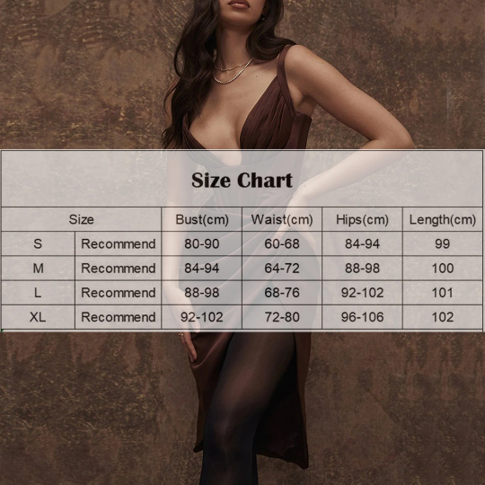 Brown Satin Corset Waist Style Long Dress -