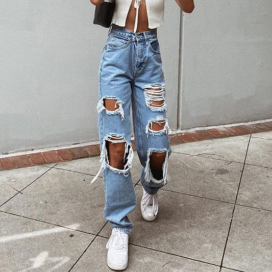 Distressed Vintage Boyfriend Jeans