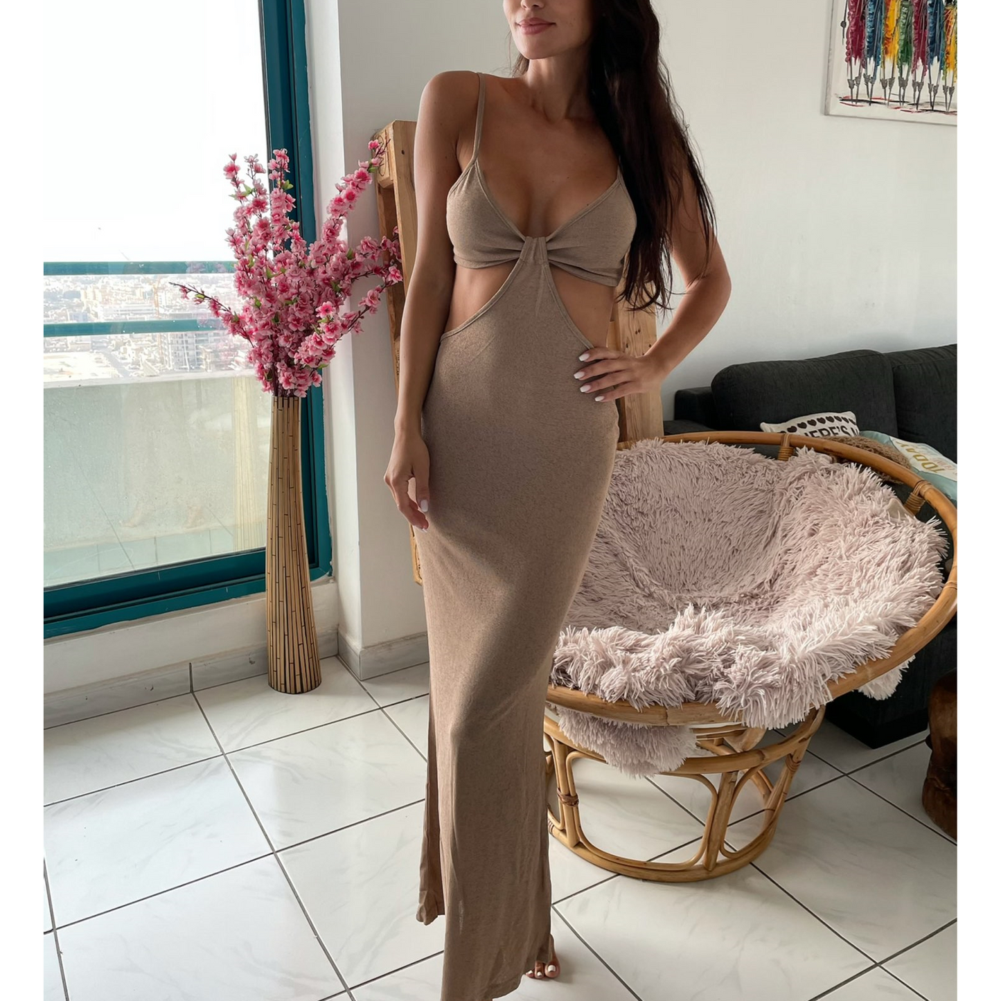Backless Bodycon Knitted Maxi Dresses