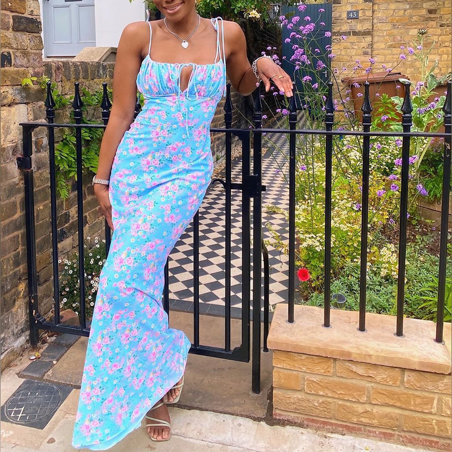 Floral Print Elegant Maxi Sundress