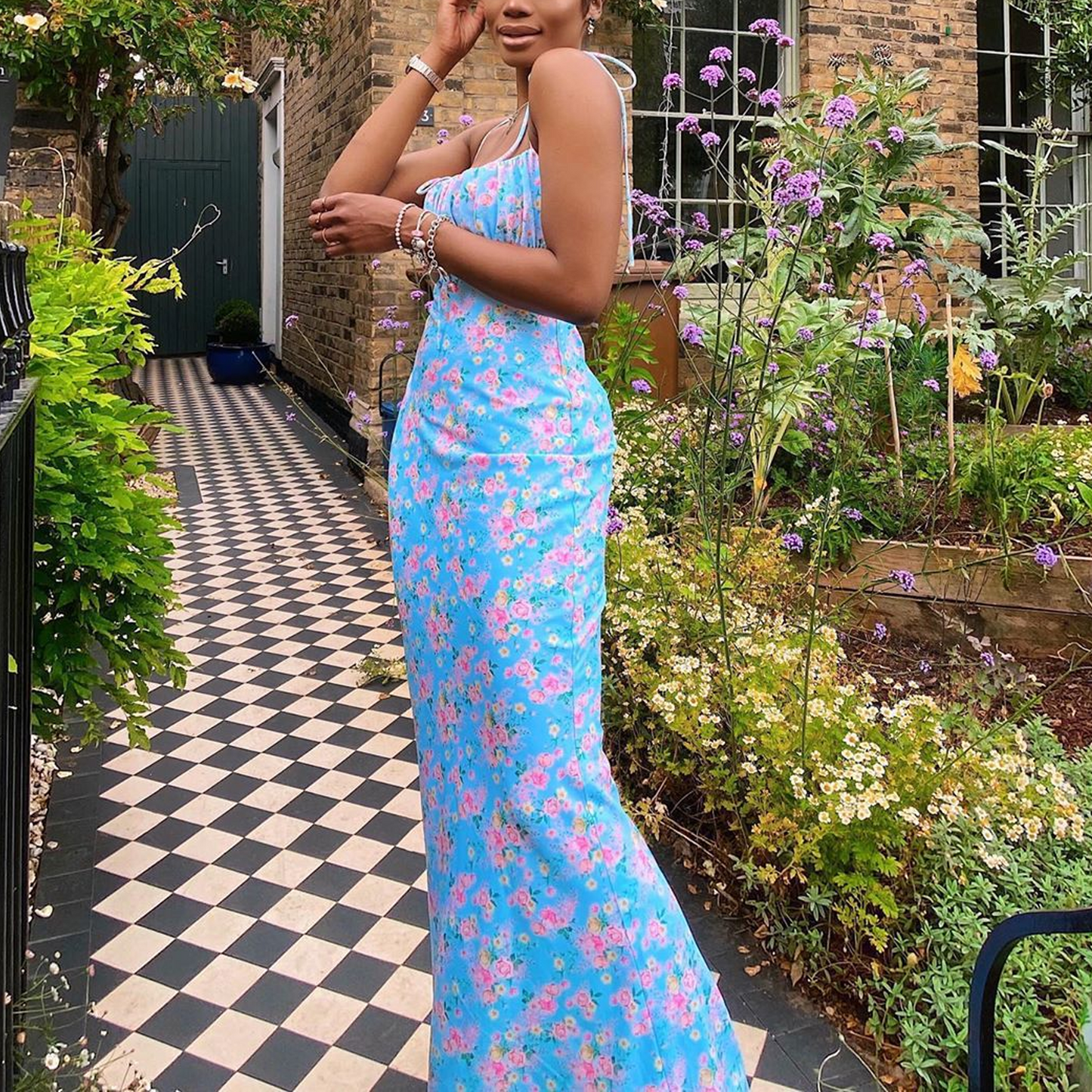 Floral Print Elegant Maxi Sundress
