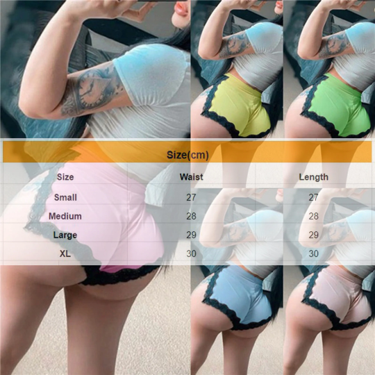Breathable Lace High Waist Split Shorts Summer Ladies