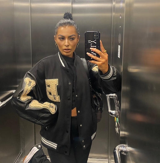 Bone Patchwork Racing Jackets