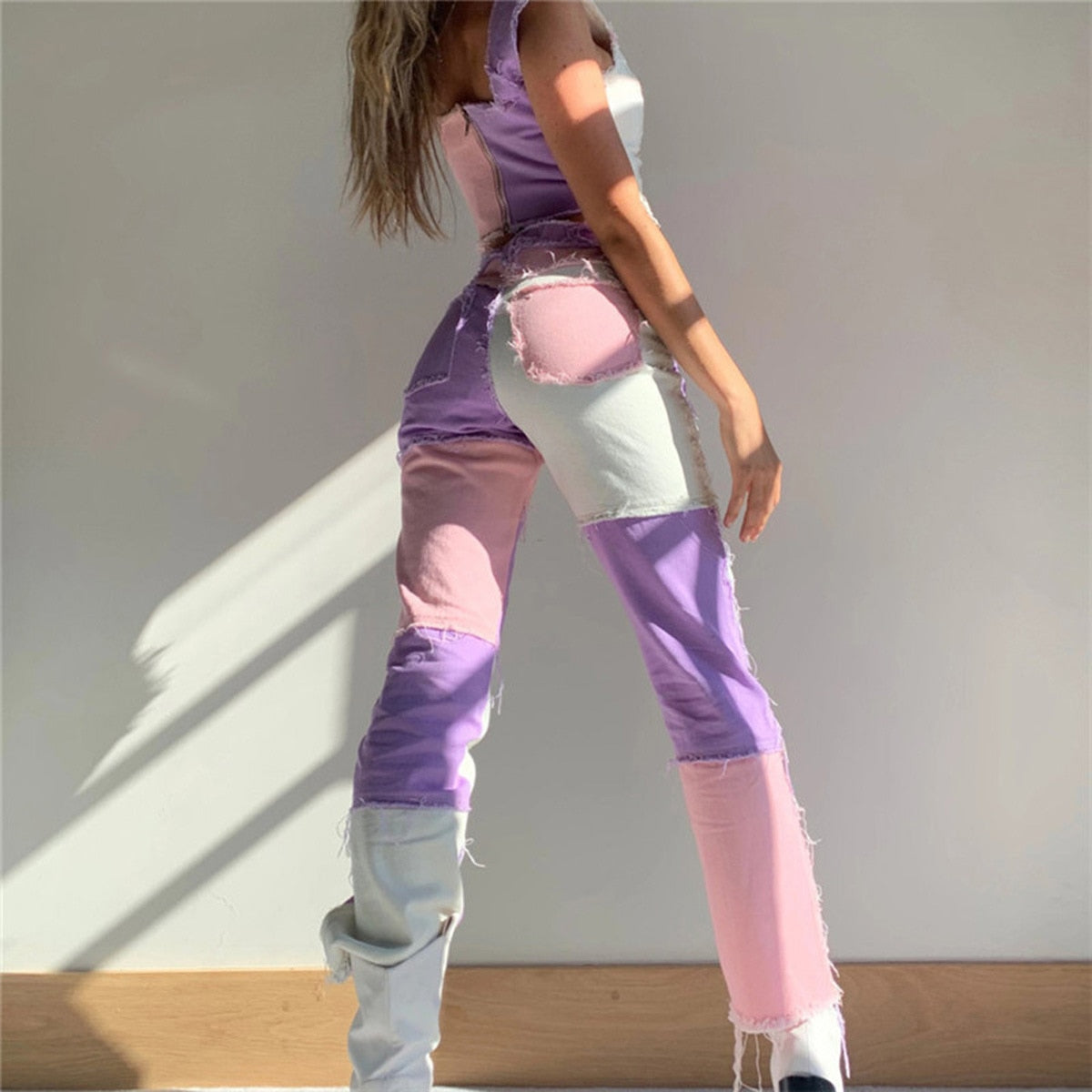 Cowboy Striped Patchwork Street Pants