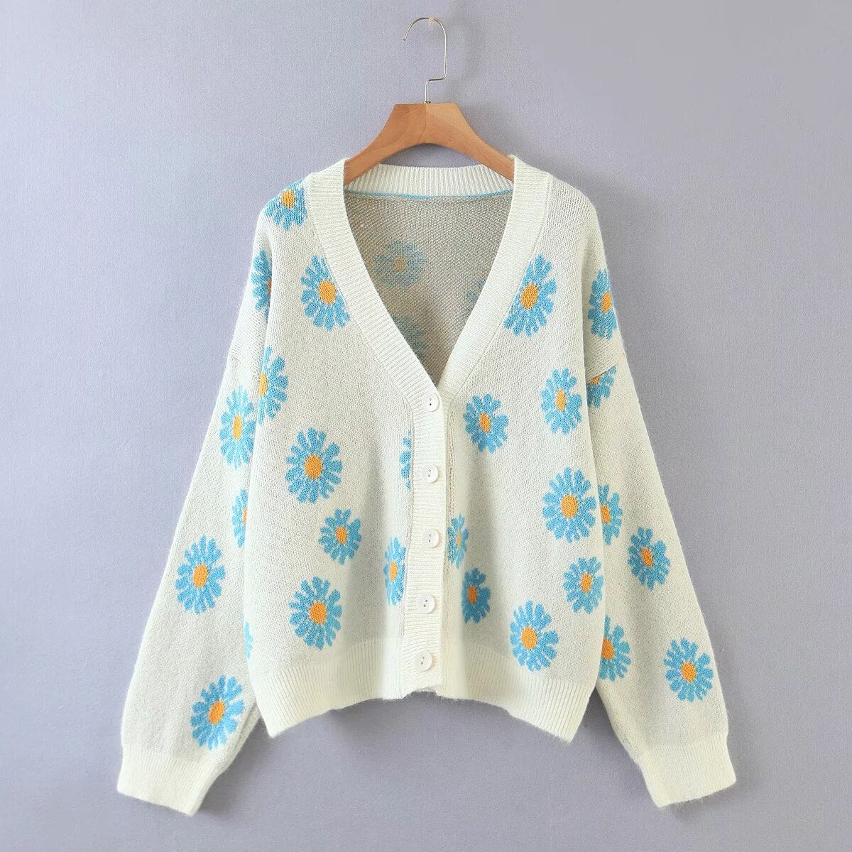 Floral Loose Knitted Cardigan