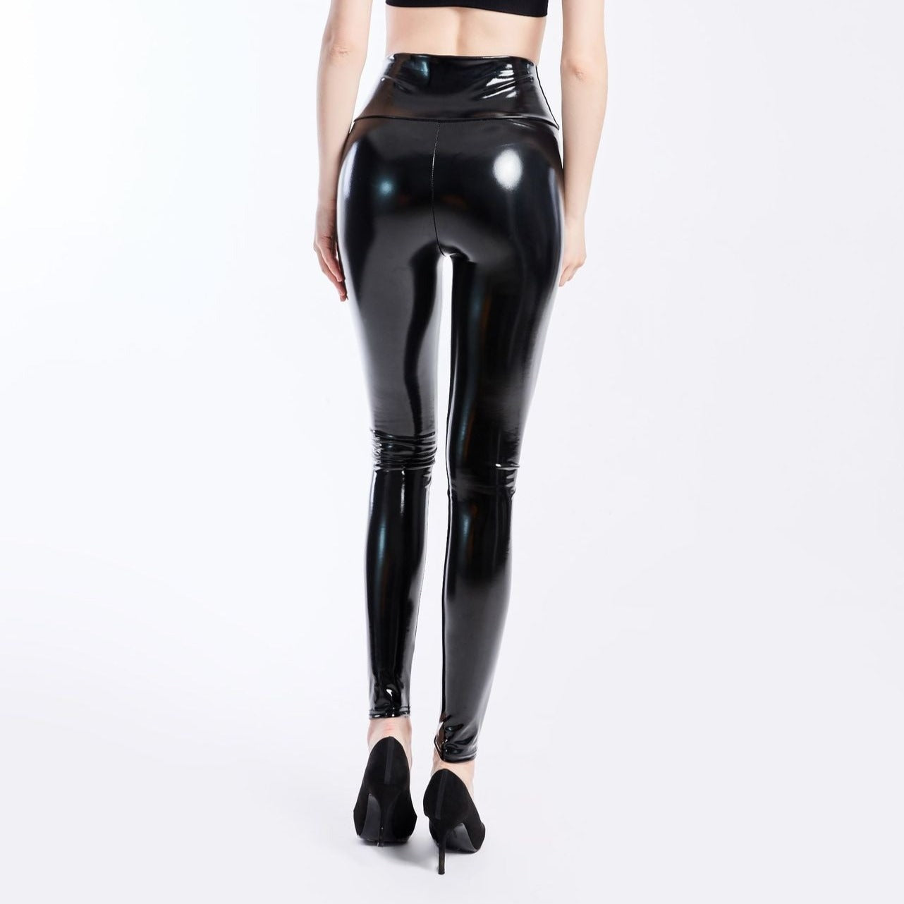 Glossy Black Leather Pants