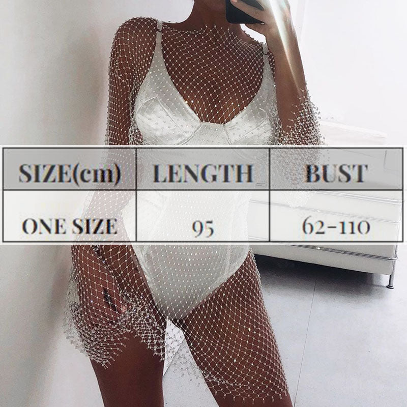 Diamond Sexy Bodycon Net Dress