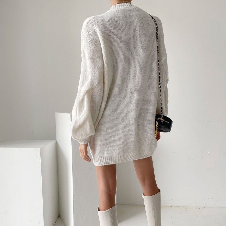 Elegant Knitted Long Loose Thick Sweater(One Size)