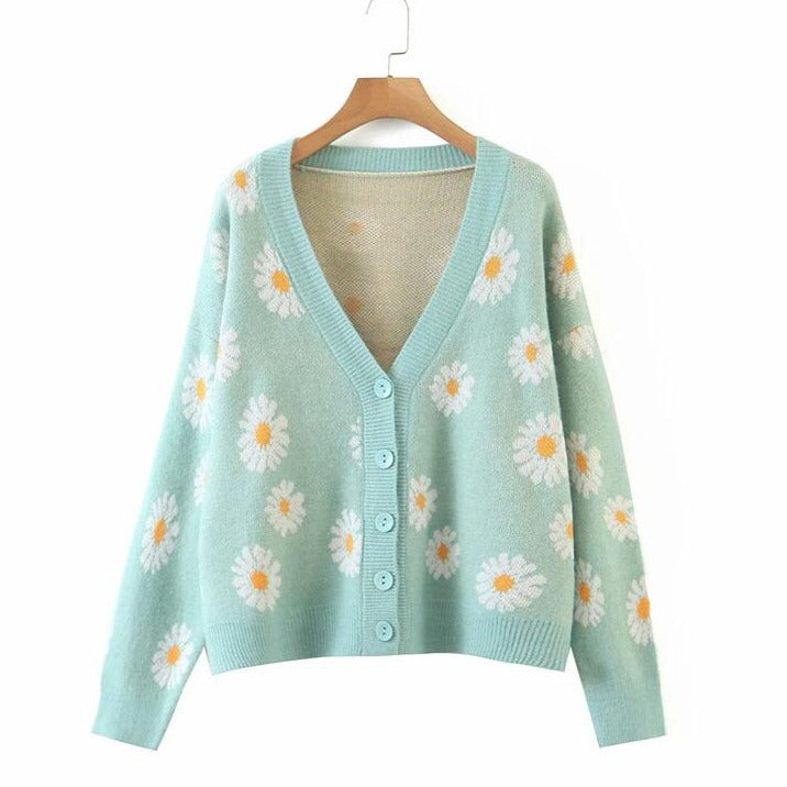 Floral Loose Knitted Cardigan