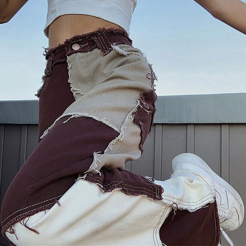 Cowboy Striped Patchwork Street Pants
