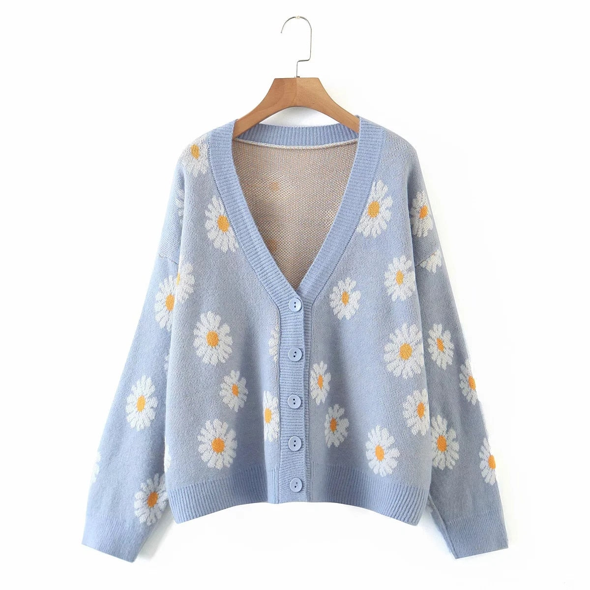 Floral Loose Knitted Cardigan