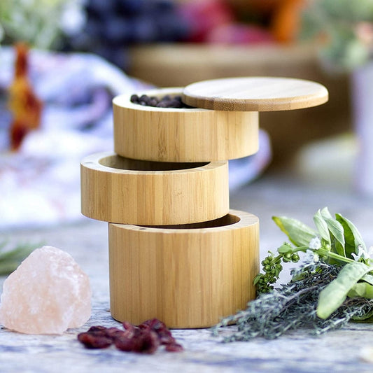 Bamboo Wood Box Spice Storage