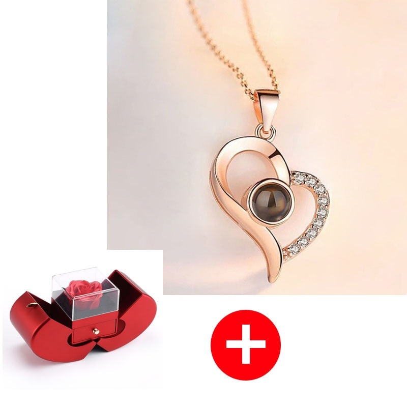Red Apple Shape Jewelry Box - Rose Flower Gift Boxes