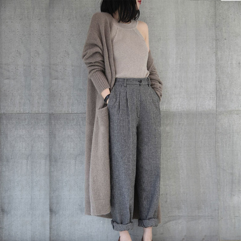 Knitted Cashmere Long Cardigan