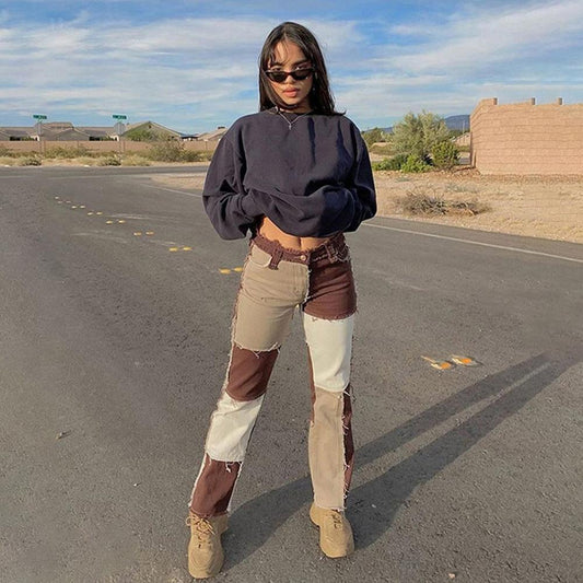 Cowboy Striped Patchwork Street Pants