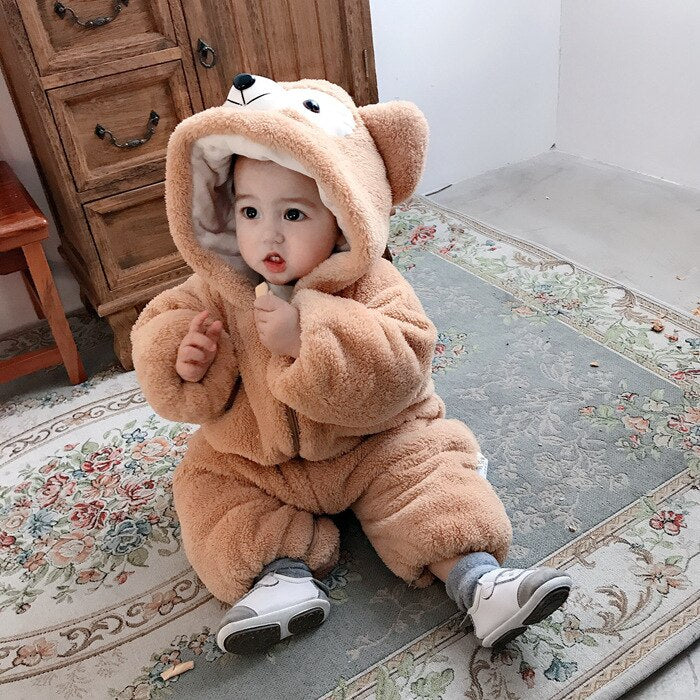 Cartoon Bear Fleece Baby Coats