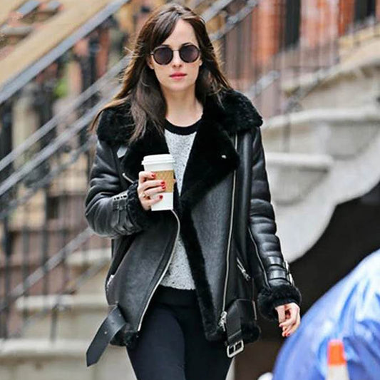 Sheepskin Fur Leather Jacket Coat