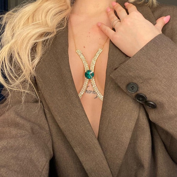 Green Gem Cross Body Chain