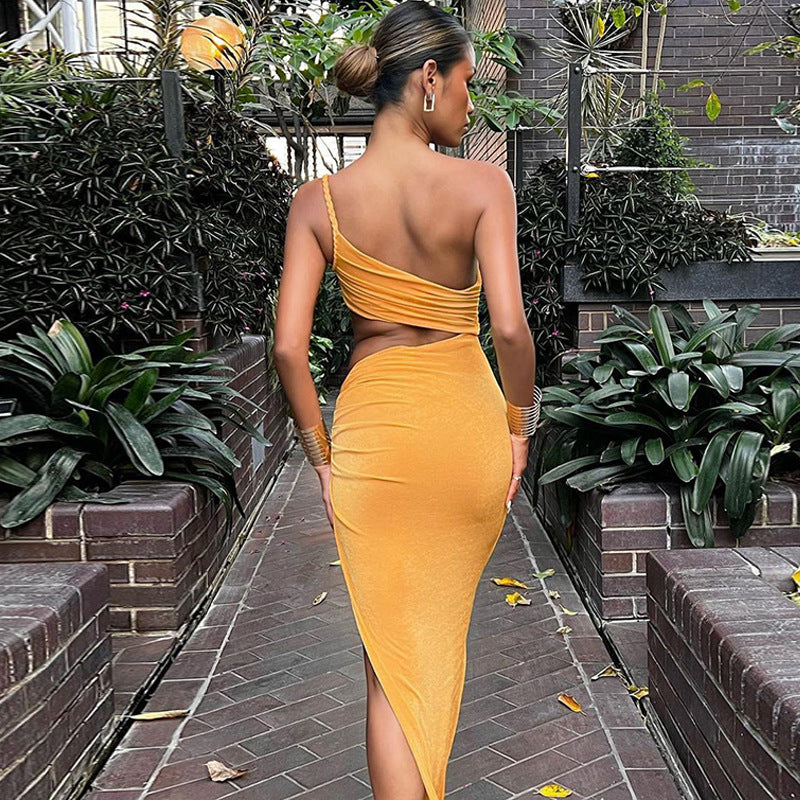 Ruched Backless Bodycon Dress