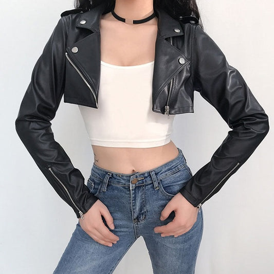 Punk  Cropped Leather Jacket