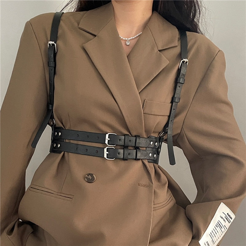 Adjustable Leather Straps Belt
