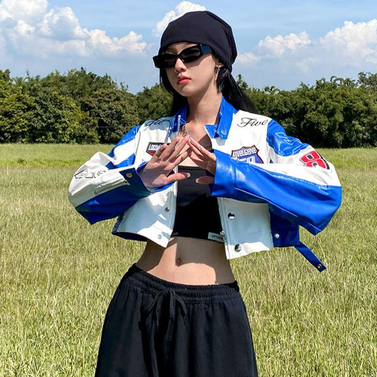 Vintage Cropped Bomber Jacket