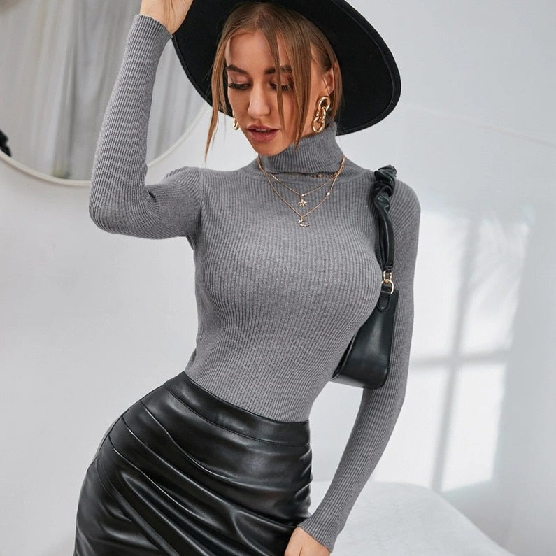 Casual Turtleneck Knitted Sweater