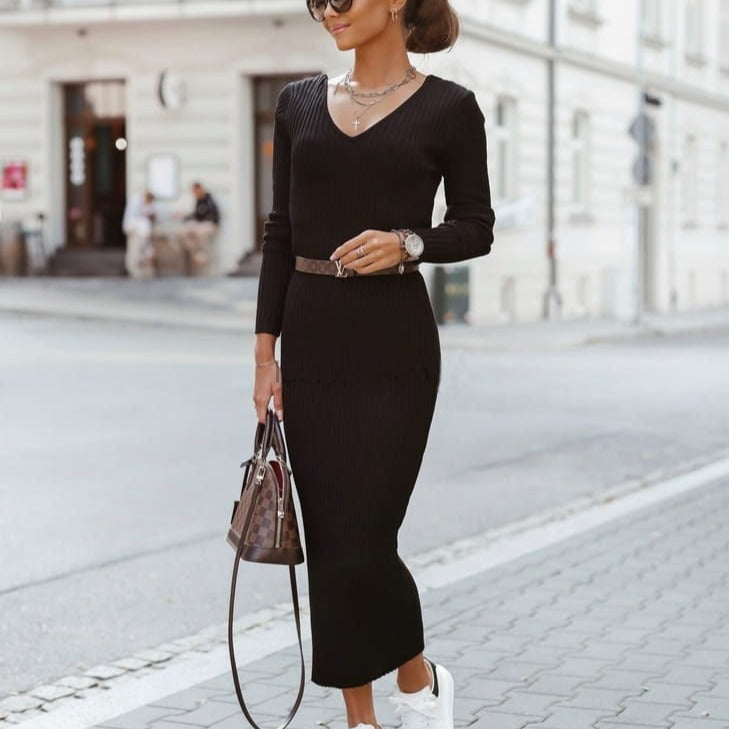 Casual Knitted Bodycon Maxi Dress