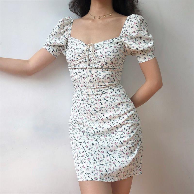 Elegant Puff Sleeve Mini Dress