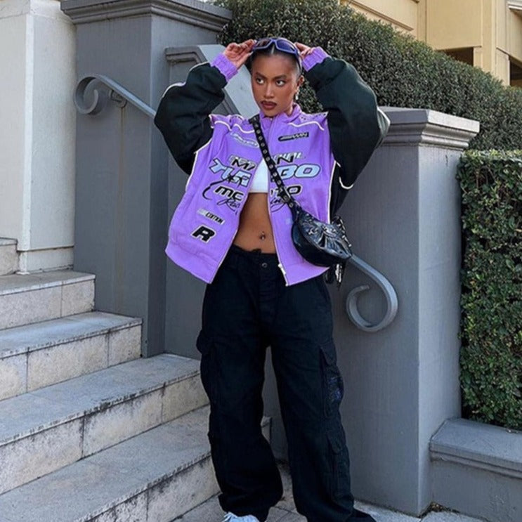 Purple Print Racing Jacket