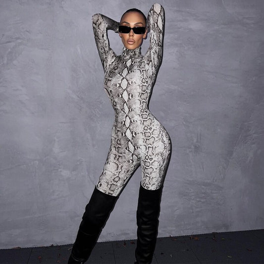 Fashion Snake Print Jumpsuit