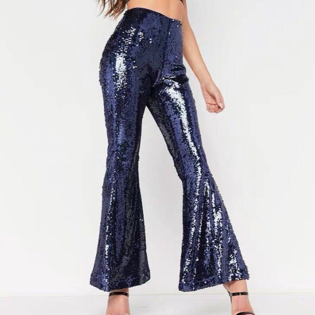 Glittery Sequin Flare Pants