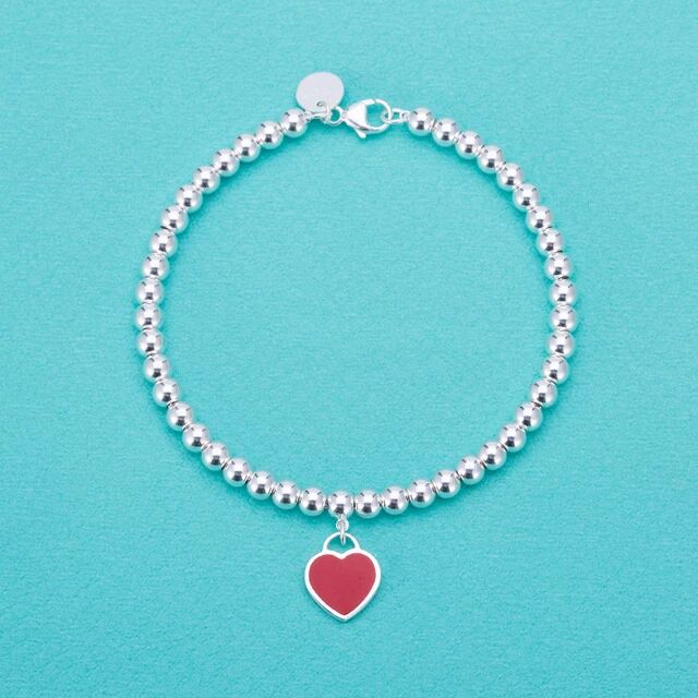 Personality Heart Silver Beads Bracelet