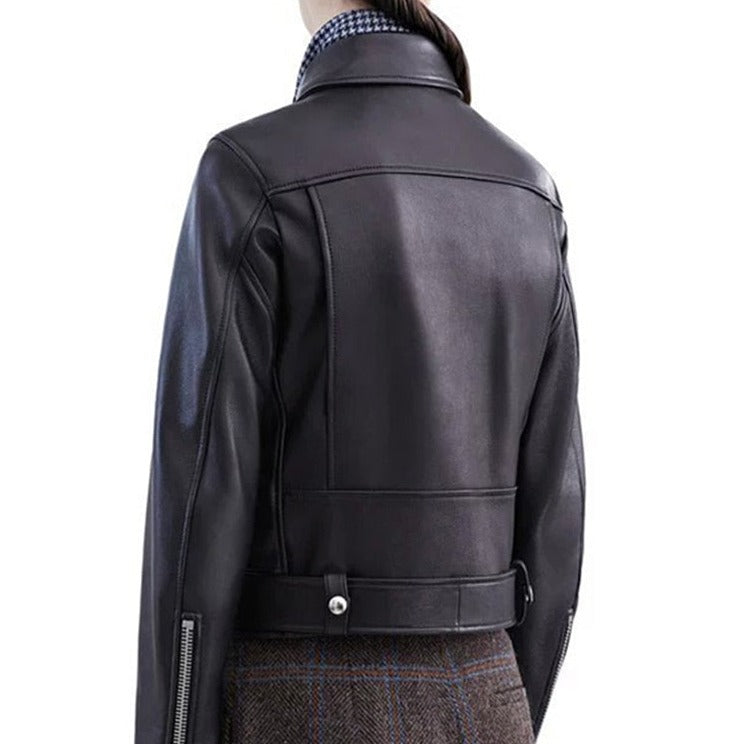 Stylish Black Zipped Leather Jacket