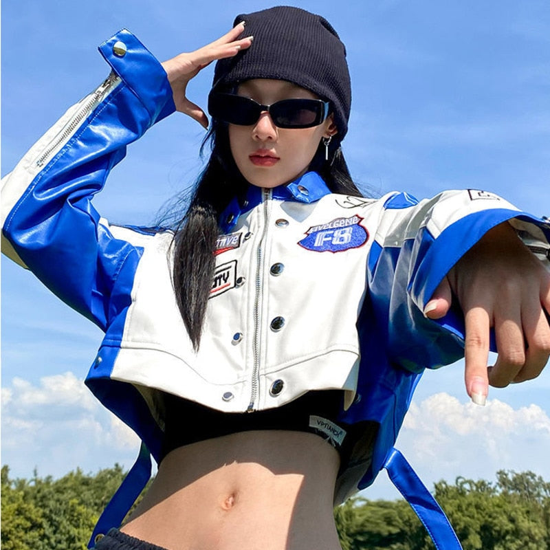 Vintage Cropped Bomber Jacket