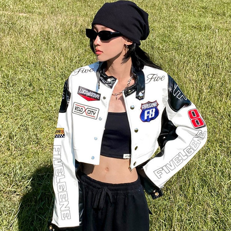 Vintage Cropped Bomber Jacket