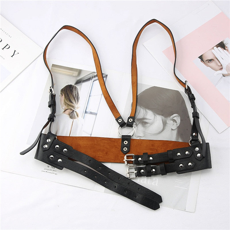 Adjustable Leather Straps Belt