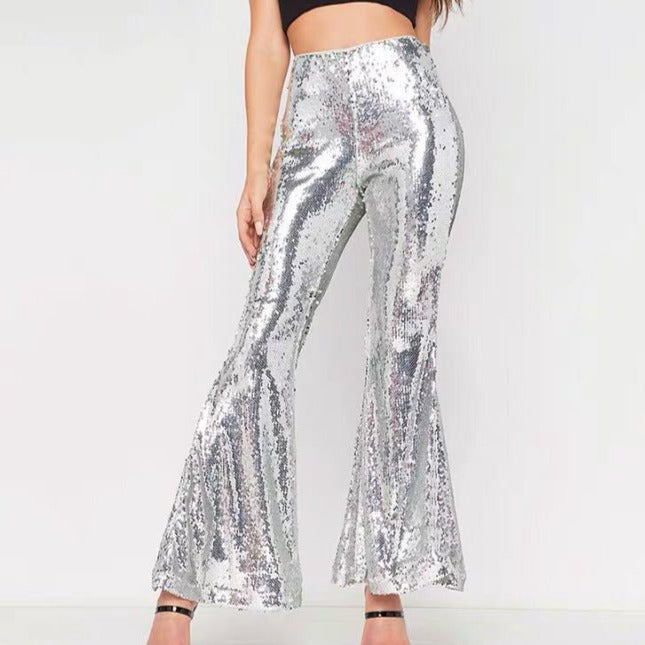 Glittery Sequin Flare Pants