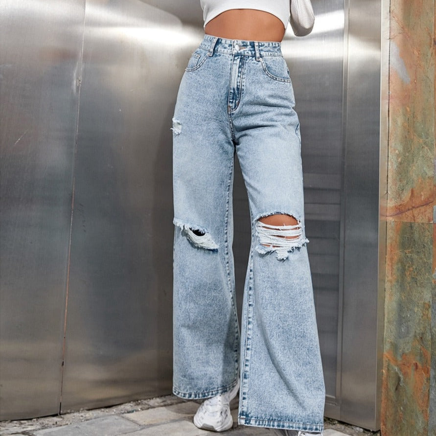 Straight Ripped Streetwear Baggy Pants