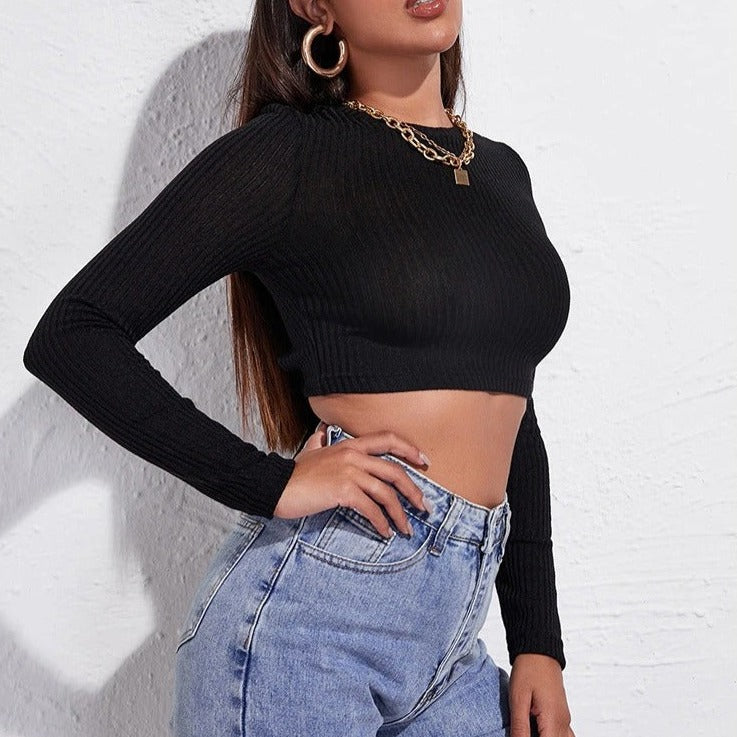 Crossed Lace Up Crop Top