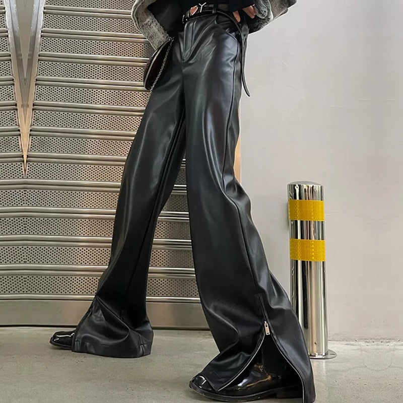 Punk High Waist Leather Pants