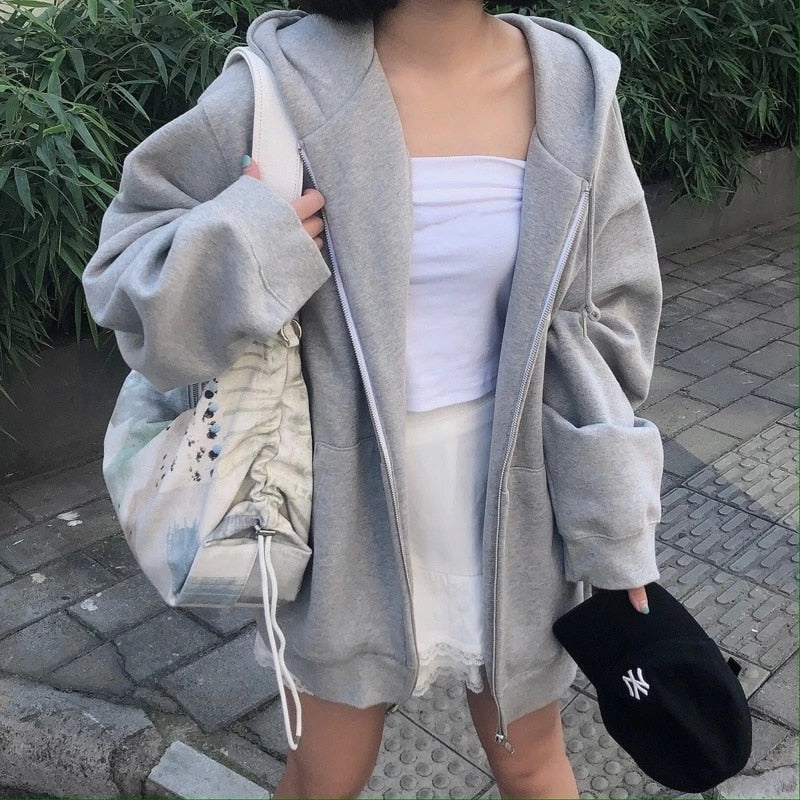 Korean Oversized Hooded Jacket