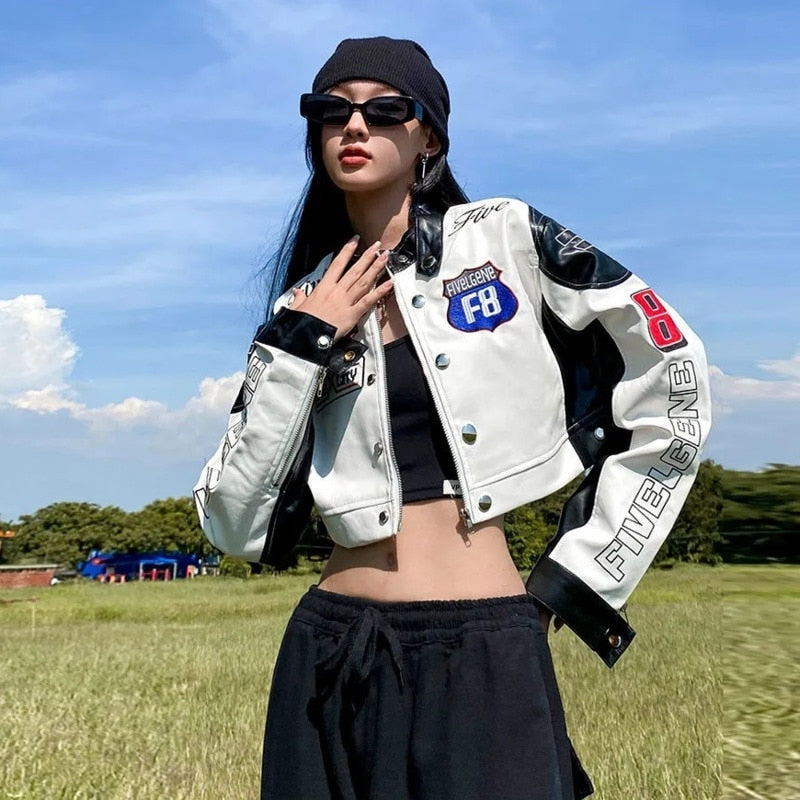 Vintage Cropped Bomber Jacket