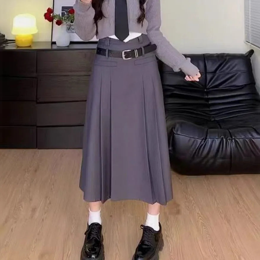 Vintage Pleated Maxi Skirt