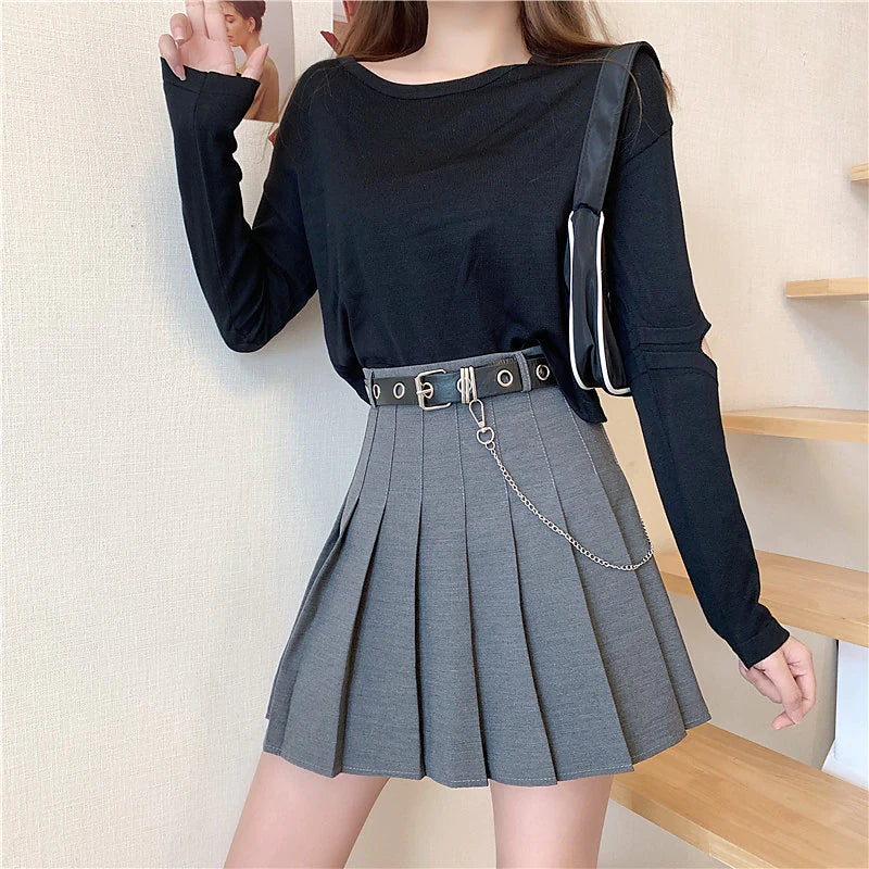 A Line Black Mini Skirt