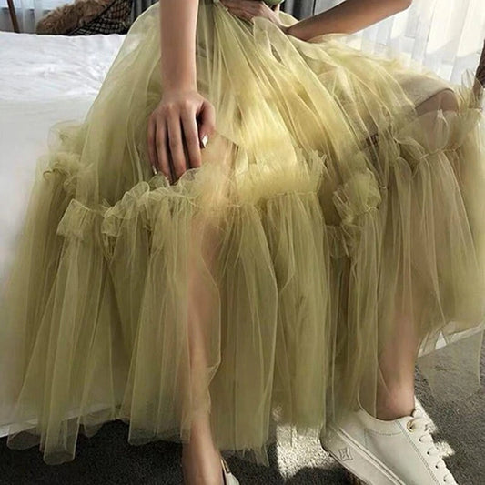 Autumn Winter Fashion High Waist Vintage Tulle Tutu Skirt