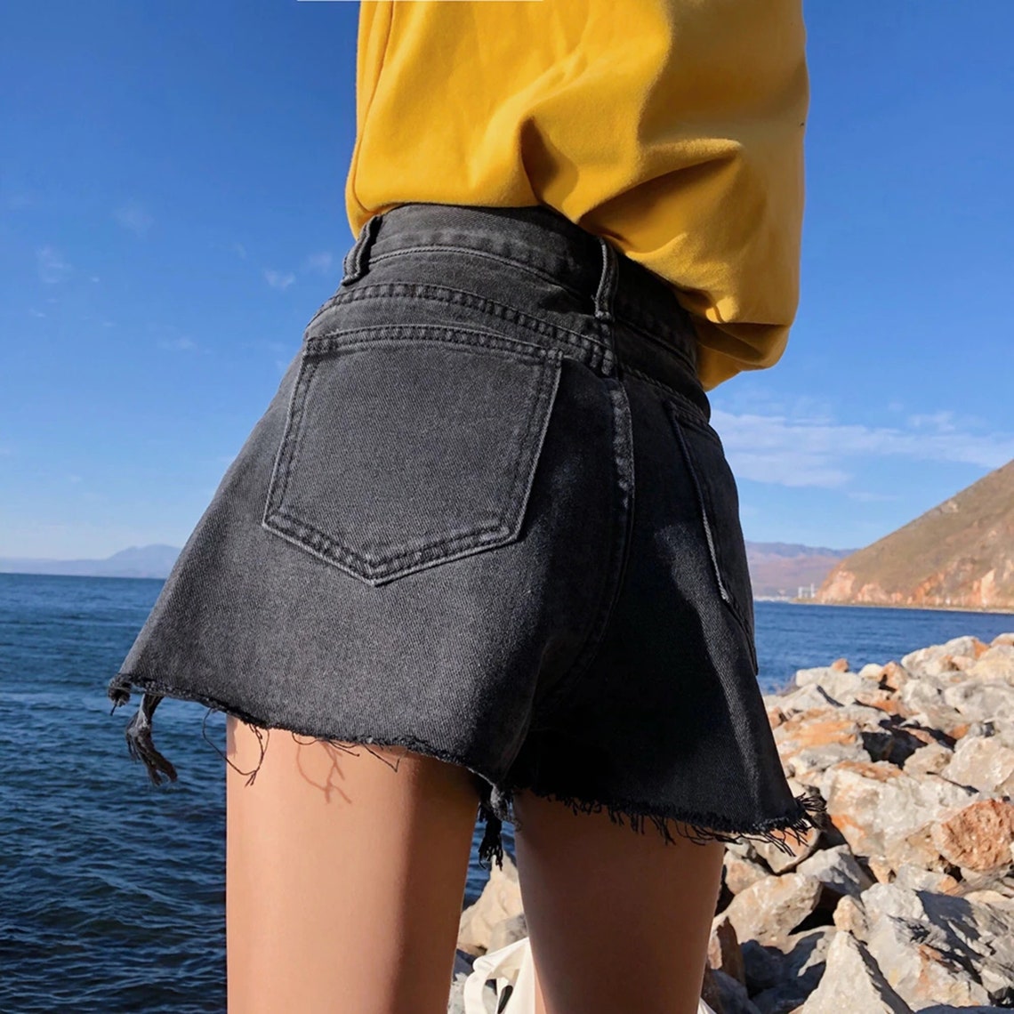 Tassel Ripped Streetwear Mini Denim Shorts
